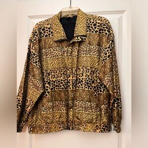 100% silk leopard print jacket